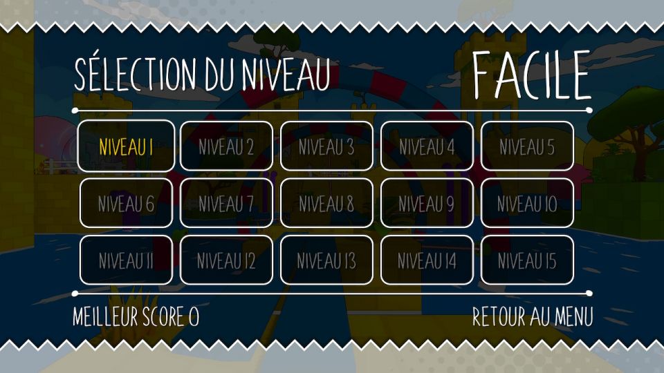 s&eacute;lecteur de niveaux