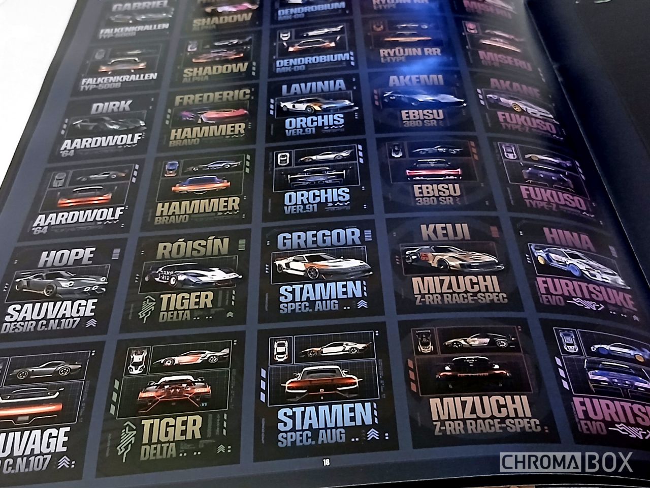 voitures du jeu