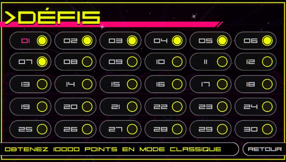 mode de jeu d&eacute;fis